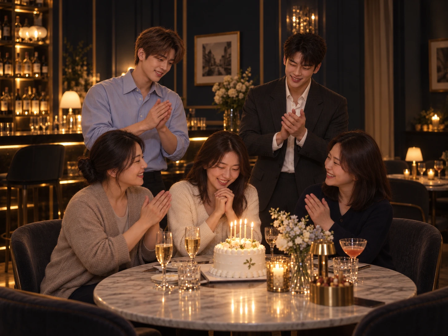 부산 여성전용바 비아이피바 바텐더와 함께하는 생일 축하